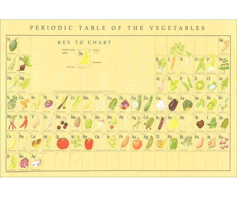 Ebern Designs Periodic Table of Vegetables | Wayfair